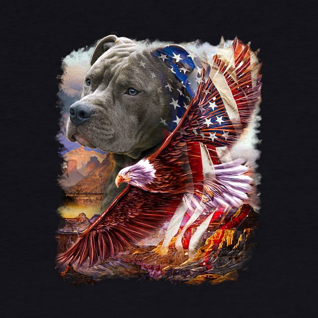 Pitbull American Patriot gift by Phylis Lynn Spencer